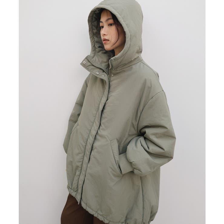 ライトカーキ | ナイロン オーバーサイズ モンスターパーカー | andme