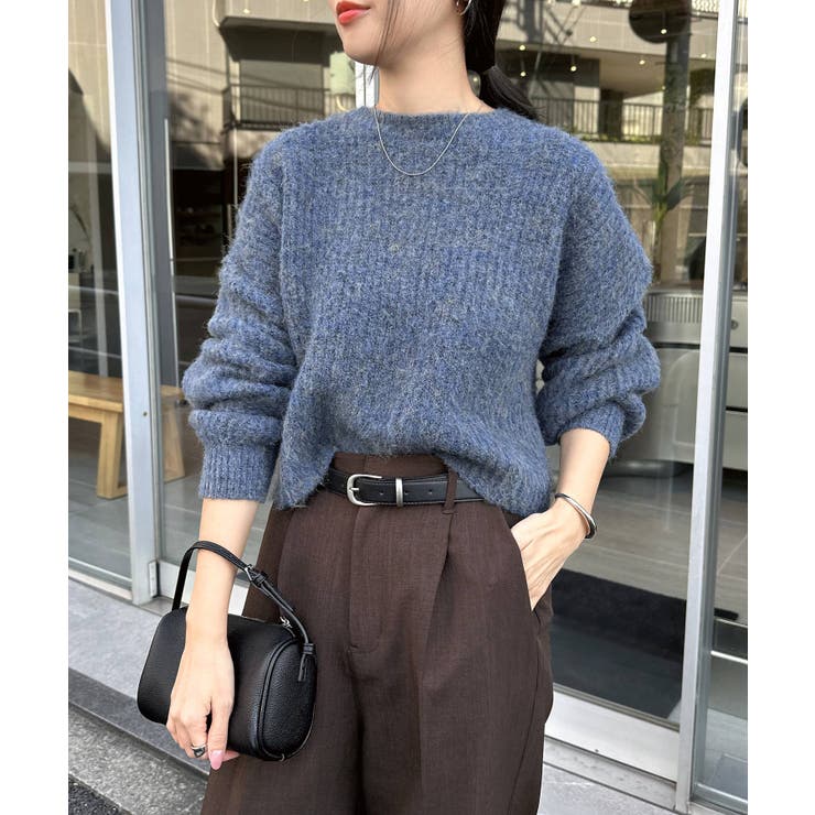 ブルー | ショート丈 ミックスカラー 長袖 | andme