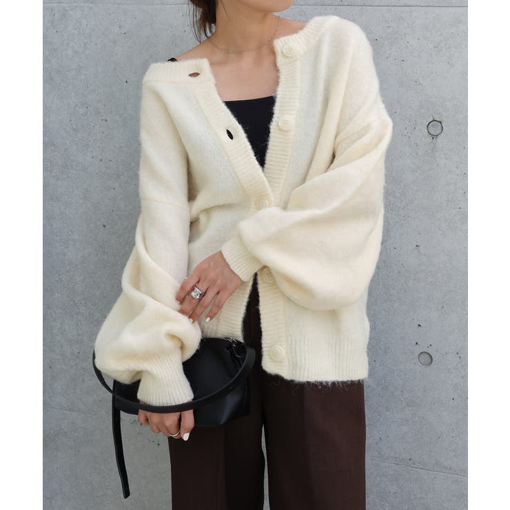 オフホワイト | 前後2way ニット カーディガン | andme