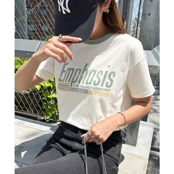 エクリュ×グリーン | アソート ロゴ プリント | andme