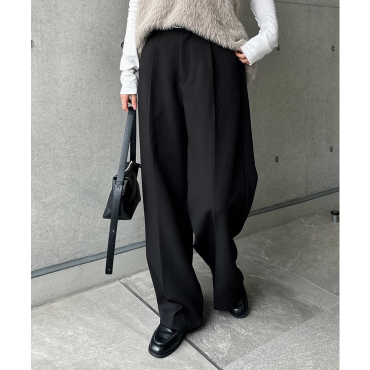 ブラック | リネン ツイル タック | andme