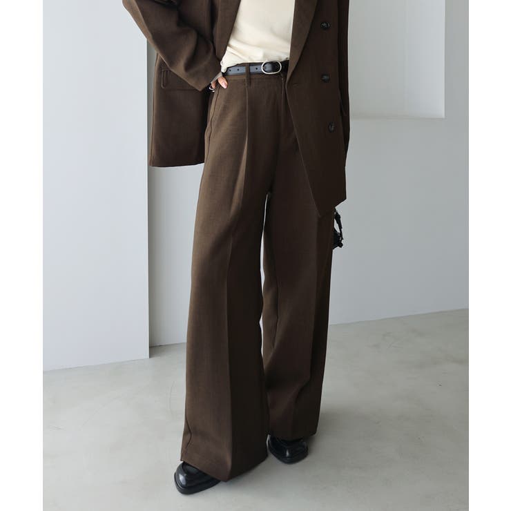 ブラウン | リネン ツイル タック | andme