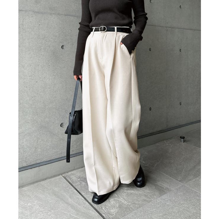 オフホワイト | リネン ツイル タック | andme