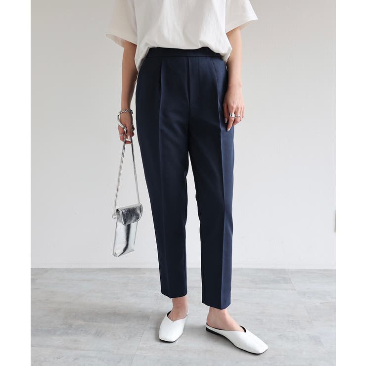 ネイビー | ハイウエスト 美脚 テーパード | andme