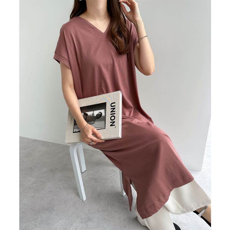 ワイン | コットン Tシャツ ワンピース | andme