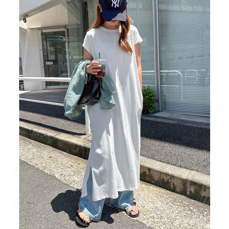 オフホワイト | 背中タック Tシャツ ワンピース | andme