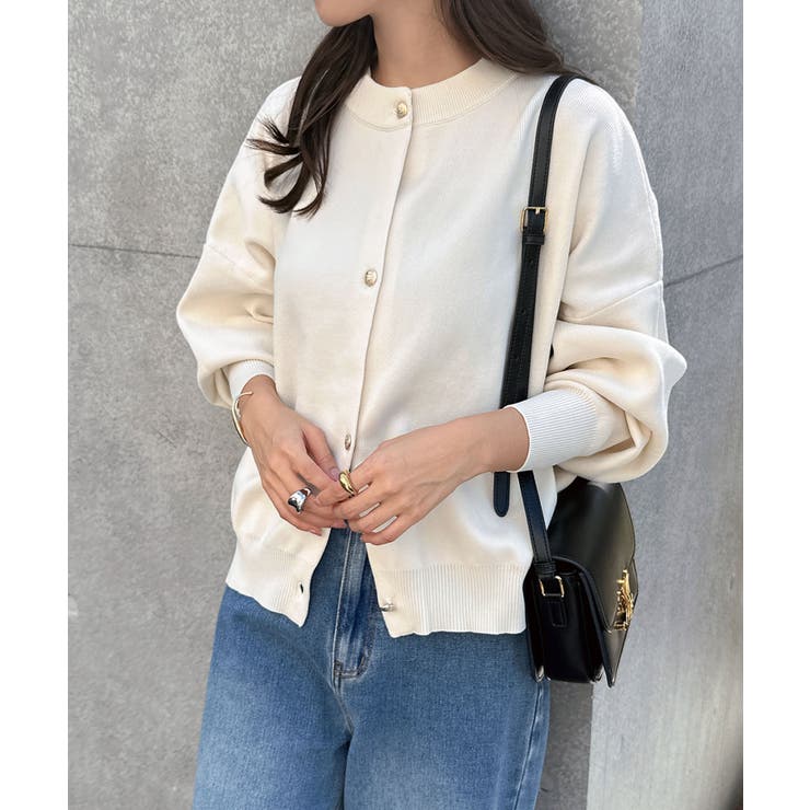 アイボリー | 無地 ボーダー 金ボタン | andme