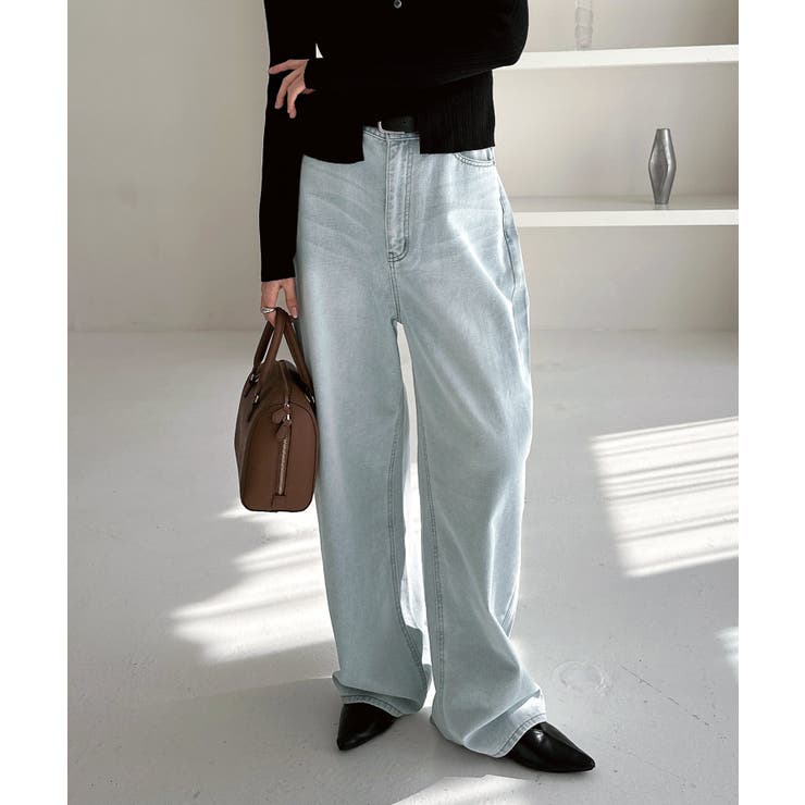 ライトブルー | デニム ワイド カーブ | andme