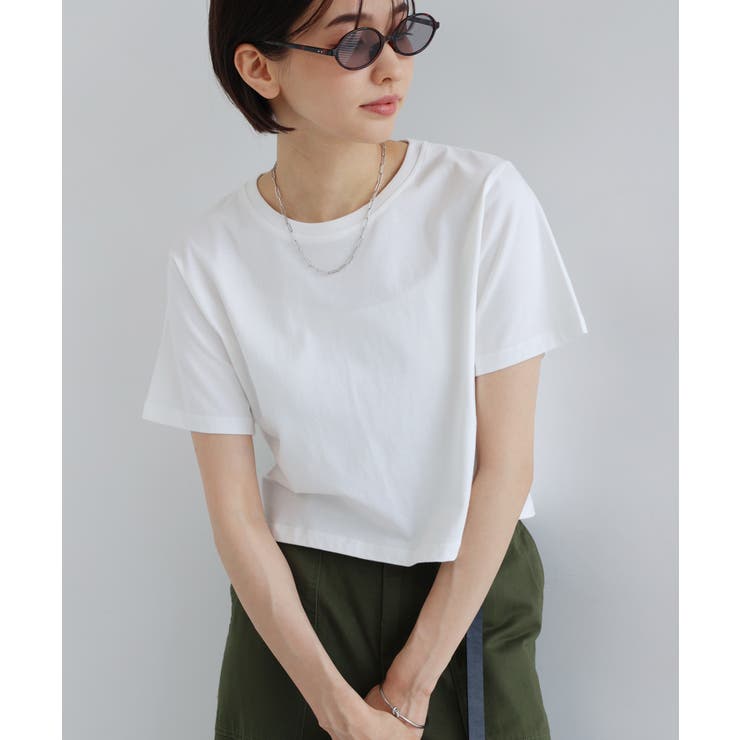 オフホワイト | ショート丈 コットン 半袖 | andme