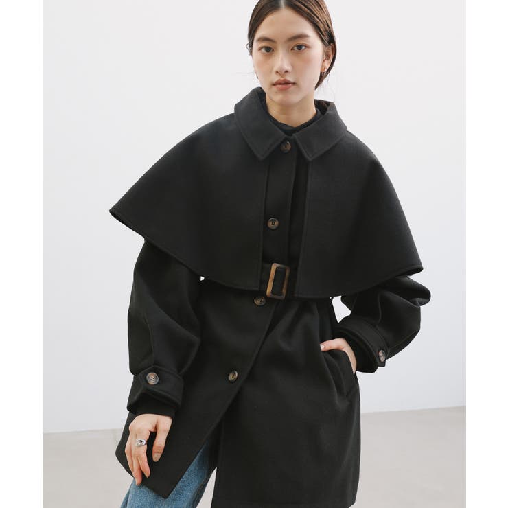 ブラック | フェイクウール ミドル コート | andme