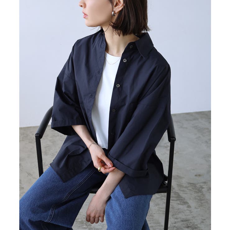 50%OFF コットン オーバーサイズ シャツ[品番：AZ000004388]｜andme トップス