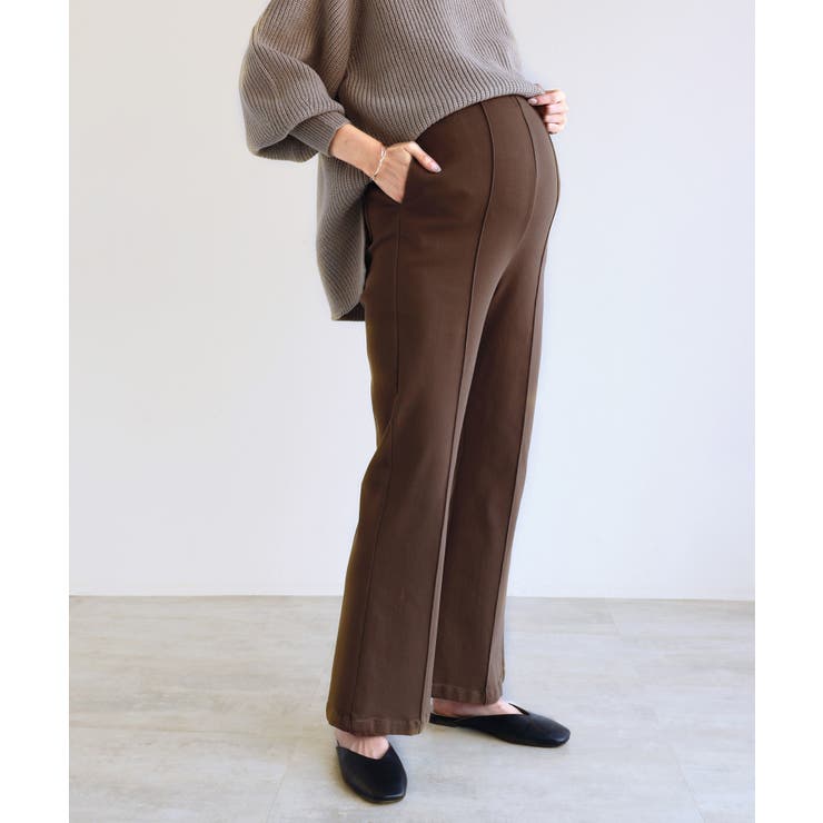 ブラウン | ストレッチ マタニティ フレアパンツ | andme