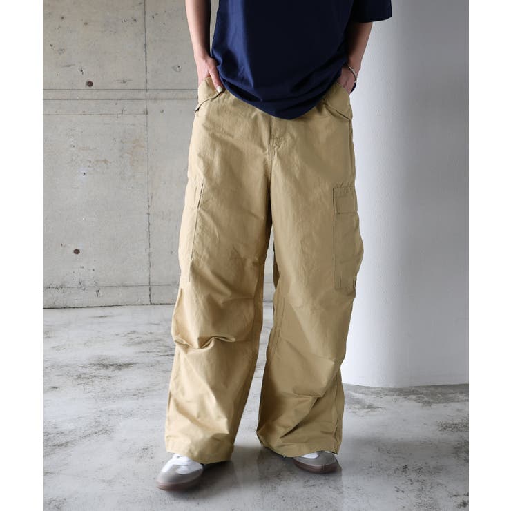 90s　カーゴパンツ　2way ミリタリー　カーキ　オーバーサイズ 2way ミリタリー カーゴパンツ[品番：AZ000004398]｜andme