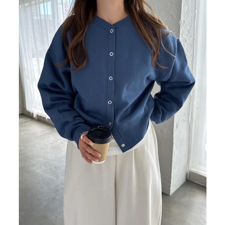 ネイビーブルー | 裏起毛 2way スウェット | andme