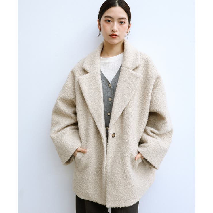 シープ調ボア テーラード コート[品番：AZ000004502]｜andme