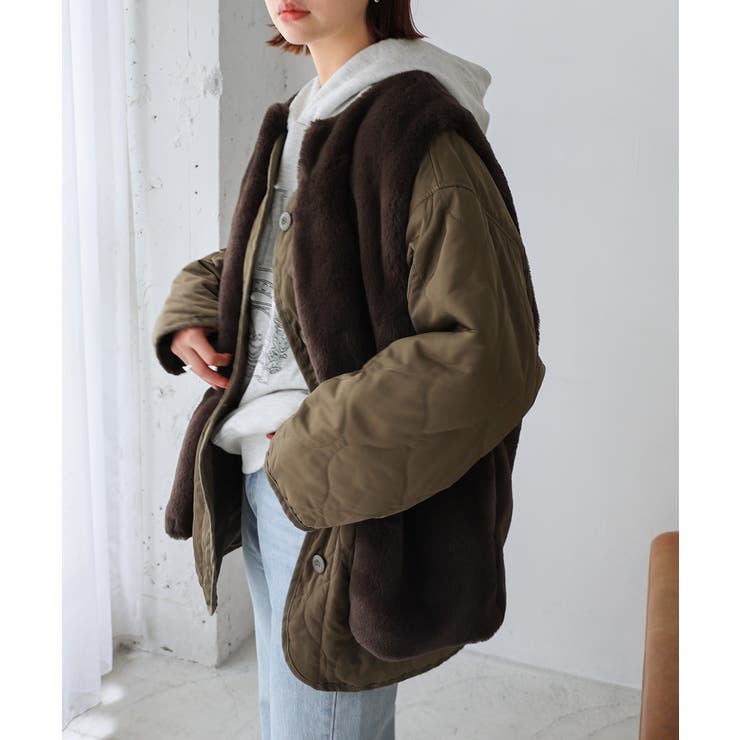 ブラウン | フェイクファー ベスト レディース | andme