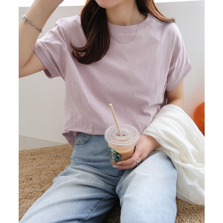 ラベンダー | 汗染み防止 フレンチスリーブ Tシャツ | andme