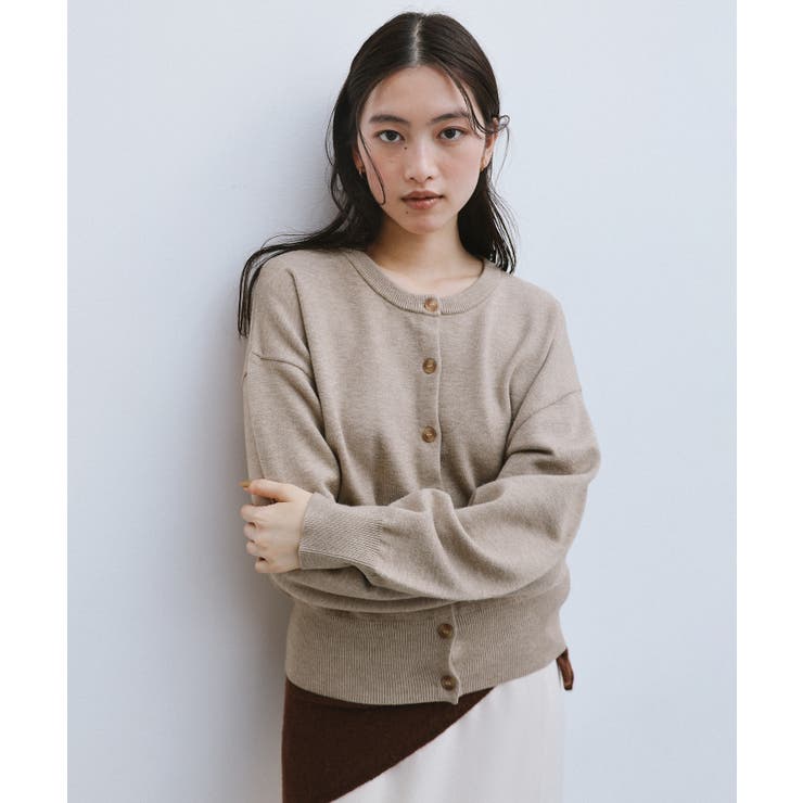 ライトベージュ | クルーネック 長袖 ニット | andme