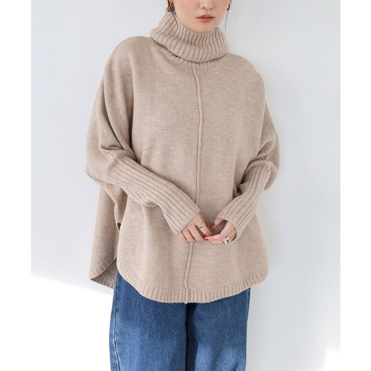 QUNG ダブルカラーラウンドヘムknit 天竺編み 長袖 ラウンドヘム[品番：AZ000003848]｜andme（アンドミー