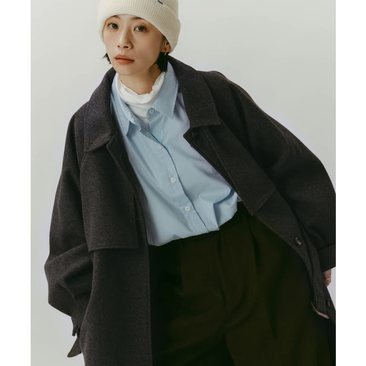 杢チャコールグレー | フェイク ウール ベルト付き | andme