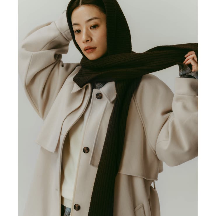 アイボリー | フェイク ウール ベルト付き | andme