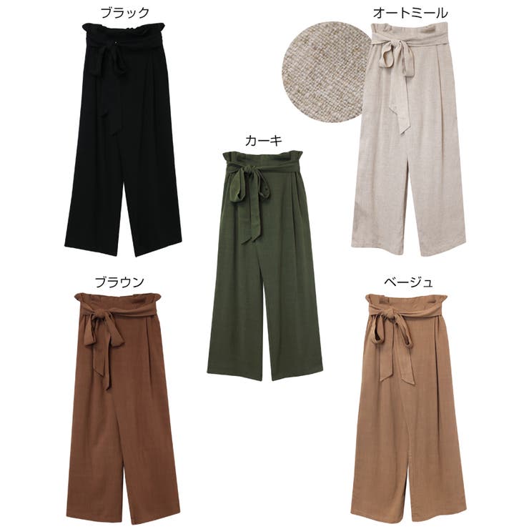 リネンブレンド カシュクール ラップパンツ[品番：AZ000003133]｜and  Me（アンドミー）のレディースファッション通販｜SHOPLIST（ショップリスト）