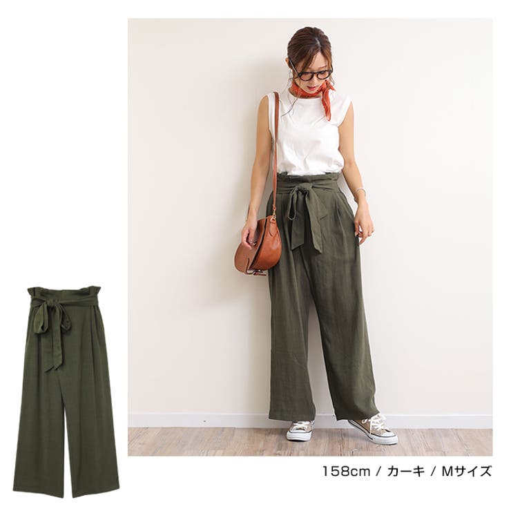 リネンブレンド カシュクール ラップパンツ | andme | 詳細画像14 