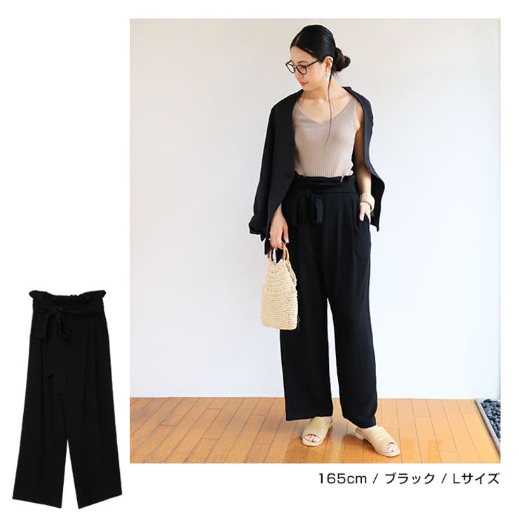 リネンブレンド カシュクール ラップパンツ | andme | 詳細画像15 