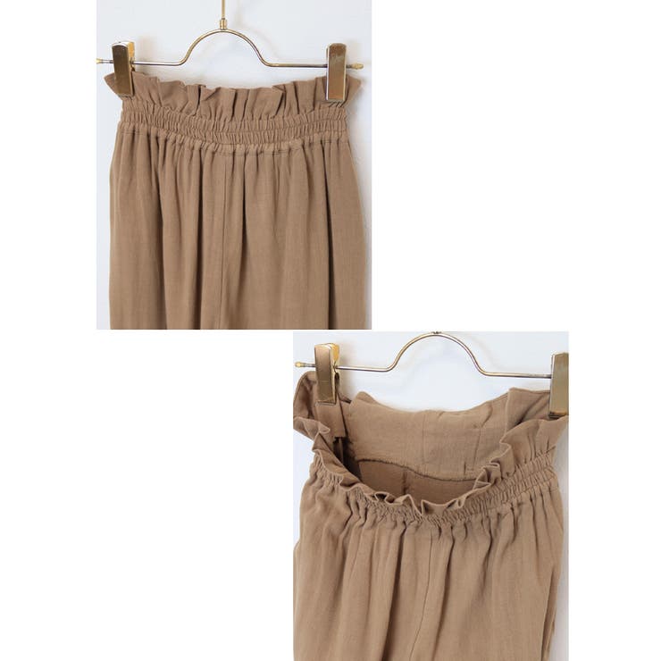 リネンブレンド カシュクール ラップパンツ | andme | 詳細画像19 