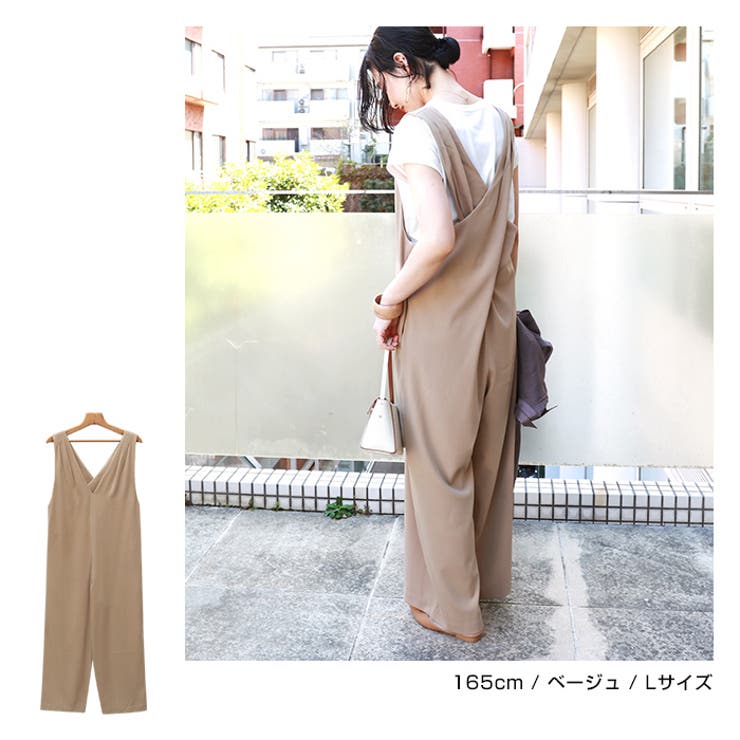 背中クロス ワイド サロペット[品番：AZ000003484]｜andme（アンドミー）のレディースファッション通販｜SHOPLIST（ショップリスト）