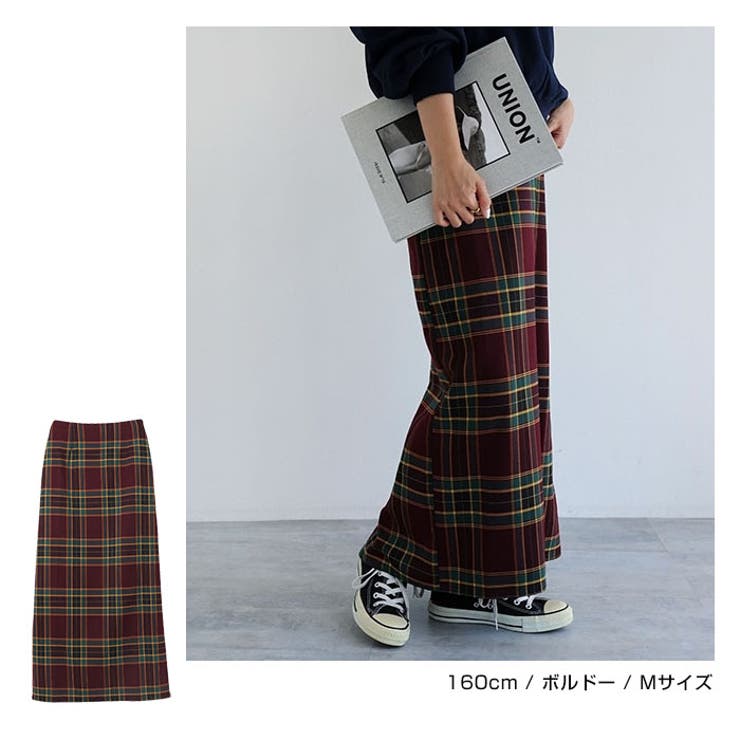 チェック柄 タイト スカート[品番：AZ000004219]｜andme