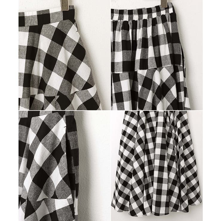 ギンガムチェック マキシ丈 フレアスカート | andme | 詳細画像14 