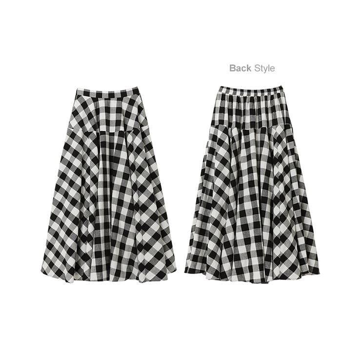 ギンガムチェック マキシ丈 フレアスカート | andme | 詳細画像18 