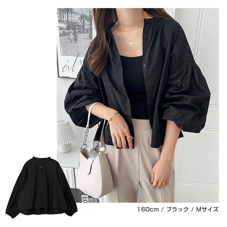 ボリューム袖 クロップド丈 ブラウス | andme | 詳細画像12 