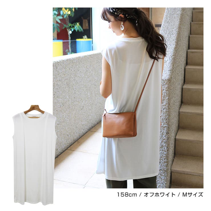 ノースリーブ チュニック ひざ丈ワンピース[品番：AZ000003154]｜andme