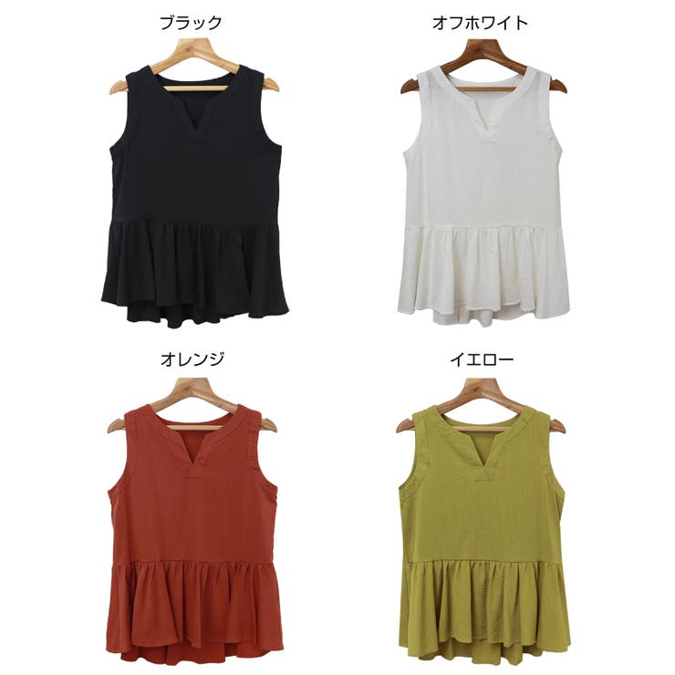 ギャザースラブ ノースリーブ ブラウス | andme | 詳細画像2 