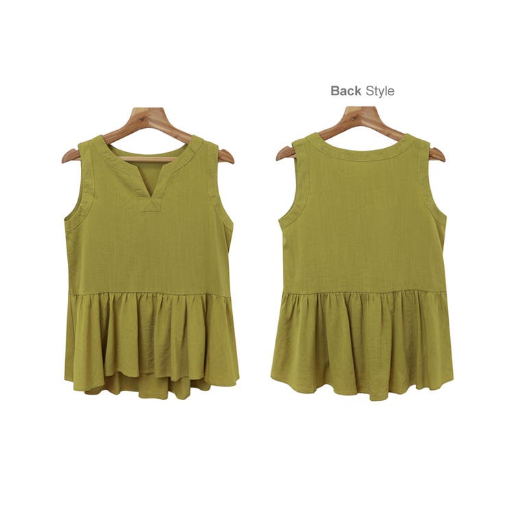 ギャザースラブ ノースリーブ ブラウス | andme | 詳細画像21 