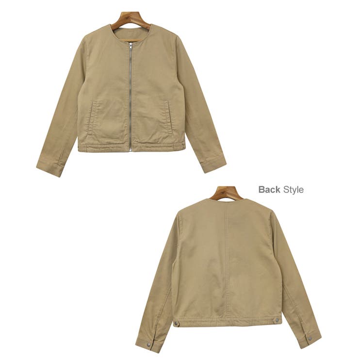 コットン ノーカラー ジャケット[品番：AZ000003212]｜andme