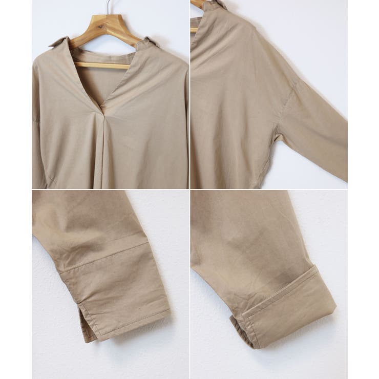 ワイヤー襟 スキッパー シャツ | andme | 詳細画像21 