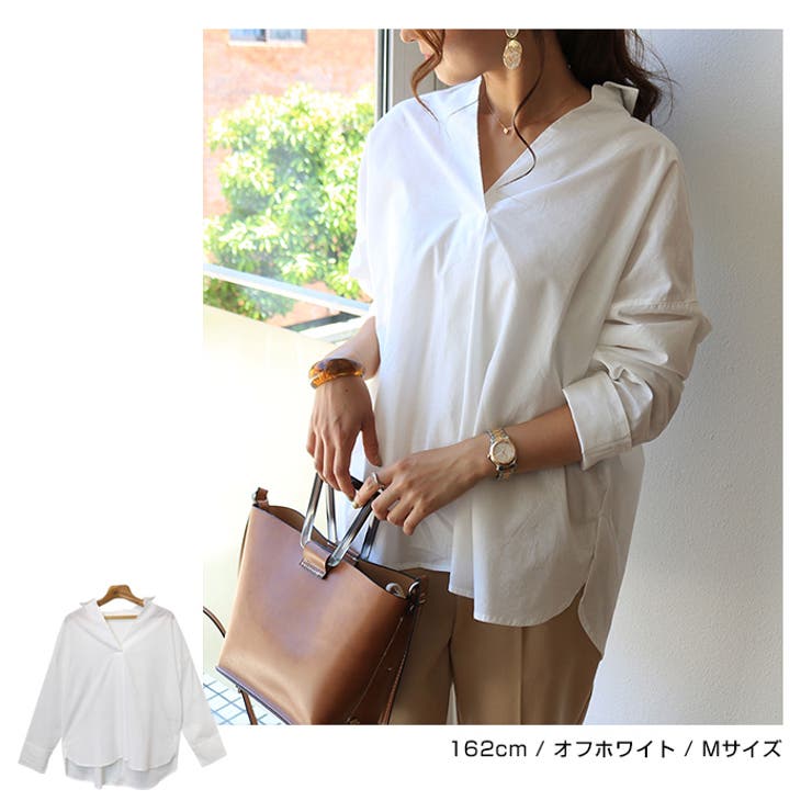 ワイヤー襟 スキッパー シャツ | andme | 詳細画像10 