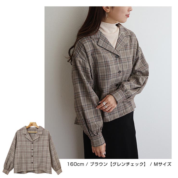 グレンチェック柄 開襟 ブラウス 品番 Az And Me アンドミー のレディース ファッション通販 Shoplist ショップリスト