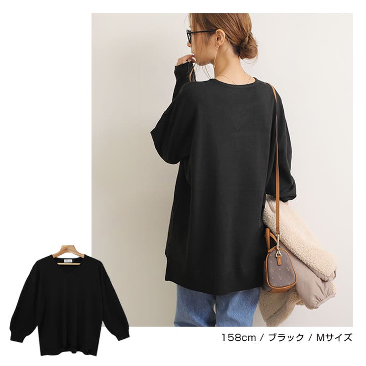 オーバーサイズ Vネック ニット | andme | 詳細画像19 