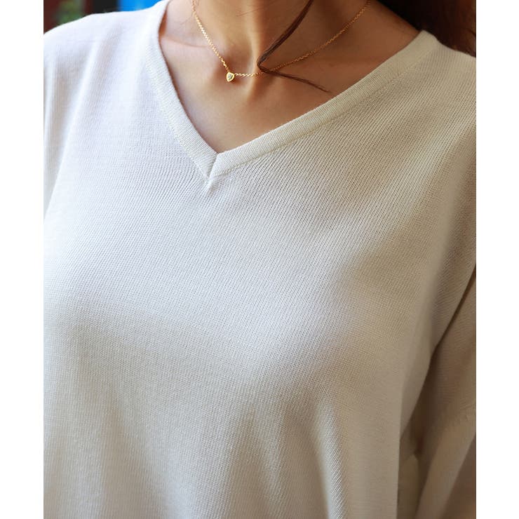 オーバーサイズ Vネック ニット | andme | 詳細画像5 