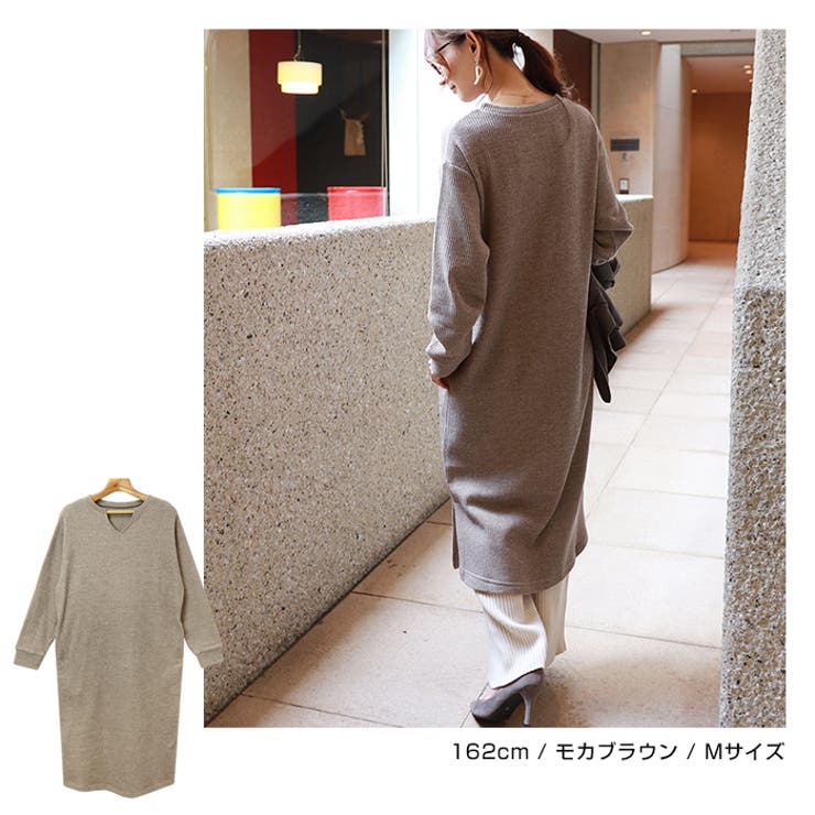 ワッフル キーネック ワンピース | andme | 詳細画像12 