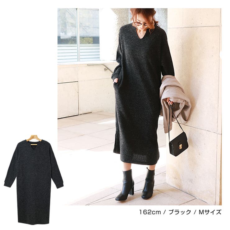 ワッフル キーネック ワンピース | andme | 詳細画像13 