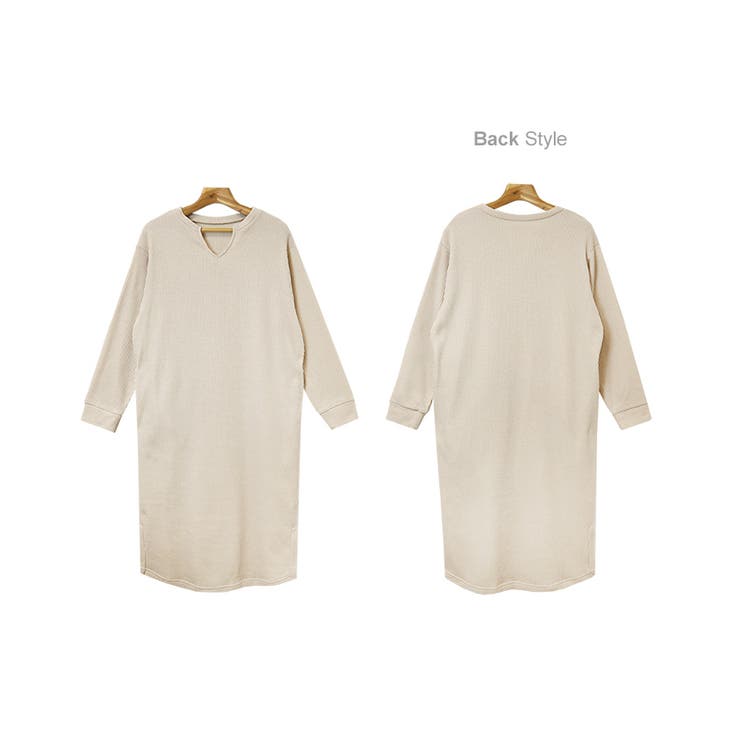 ワッフル キーネック ワンピース | andme | 詳細画像27 