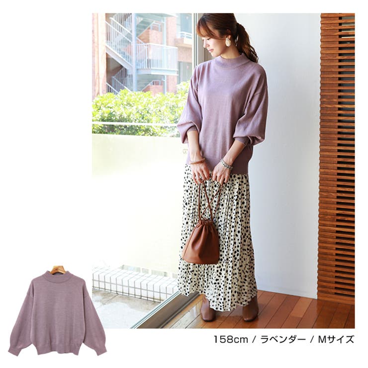 ハイネック バルーンシルエット ニット | andme | 詳細画像13 