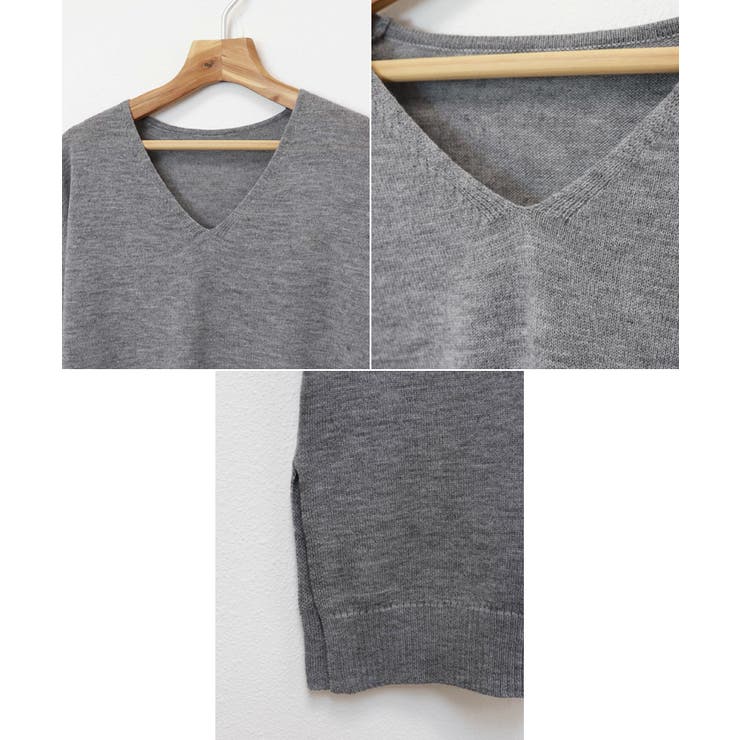 Vネック ニット ワンピース | andme | 詳細画像8 