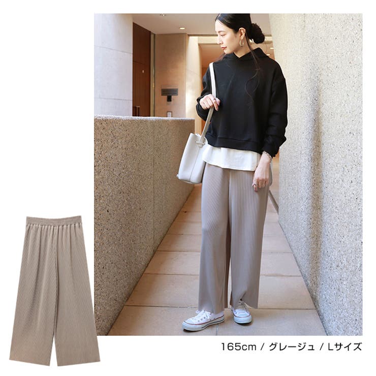 プリーツ ワイドパンツ ウエストゴム | andme | 詳細画像13 