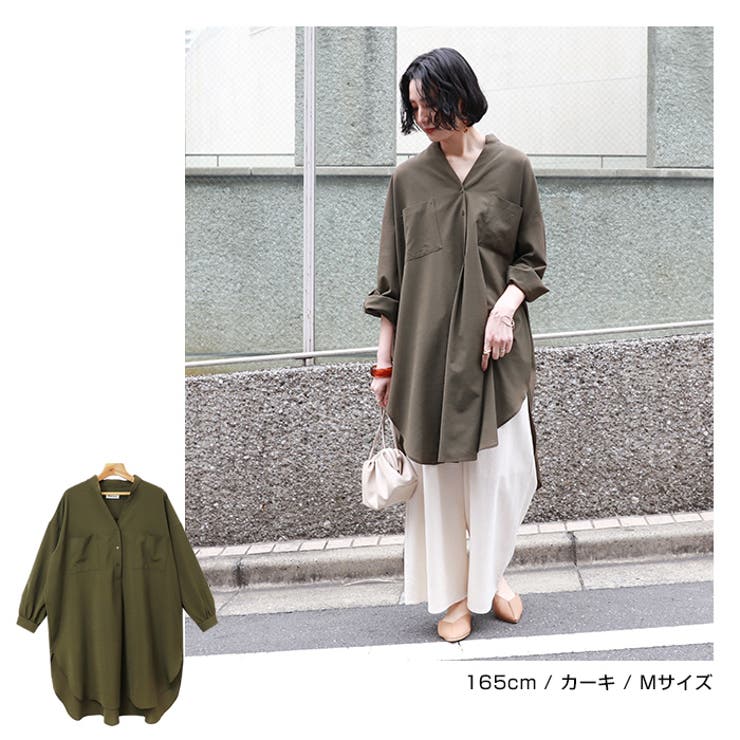 スキッパー シャツ ワンピース | andme | 詳細画像12 